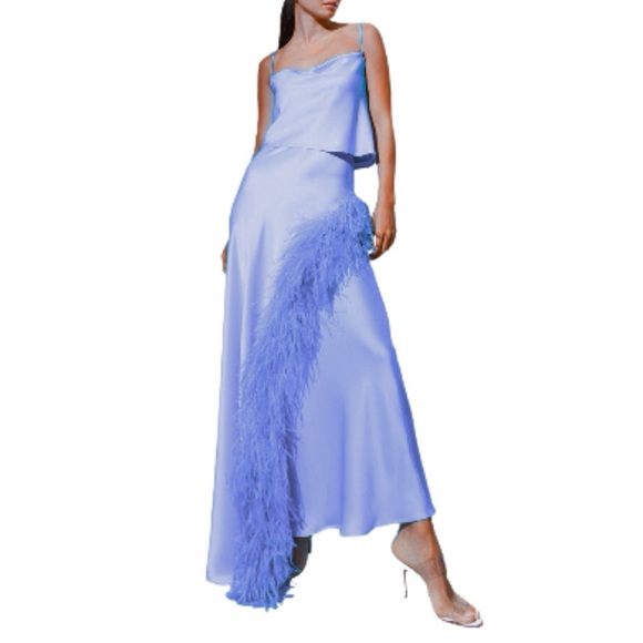 Satin Feather trim skirt ONLY - Picture 1 of 3